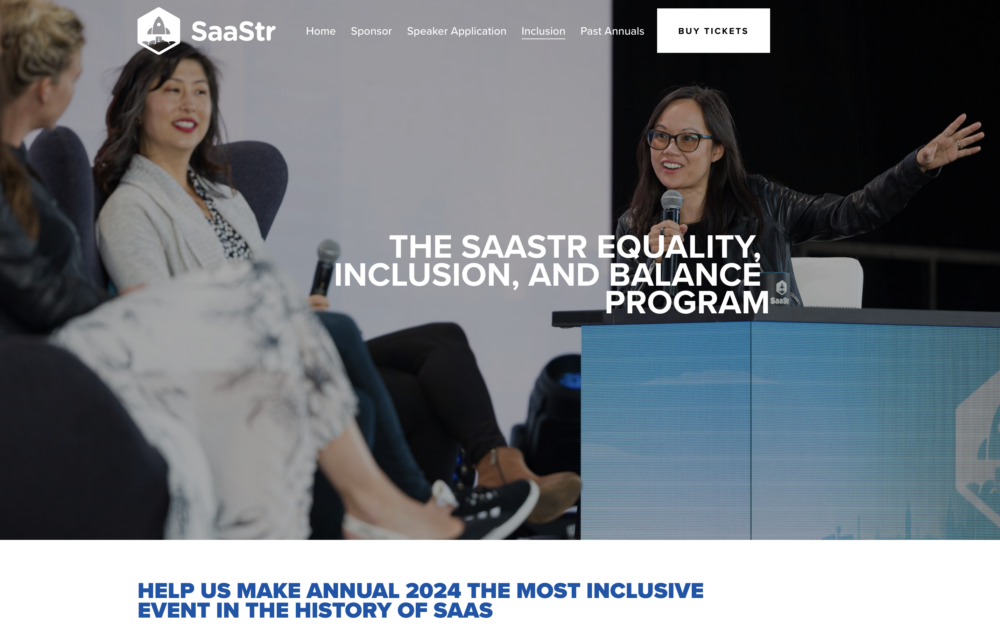 SaaStr Has 1,500+ No-Cost VIP Equality, Inclusion and Balance Passes for 2024. Apply Now!!